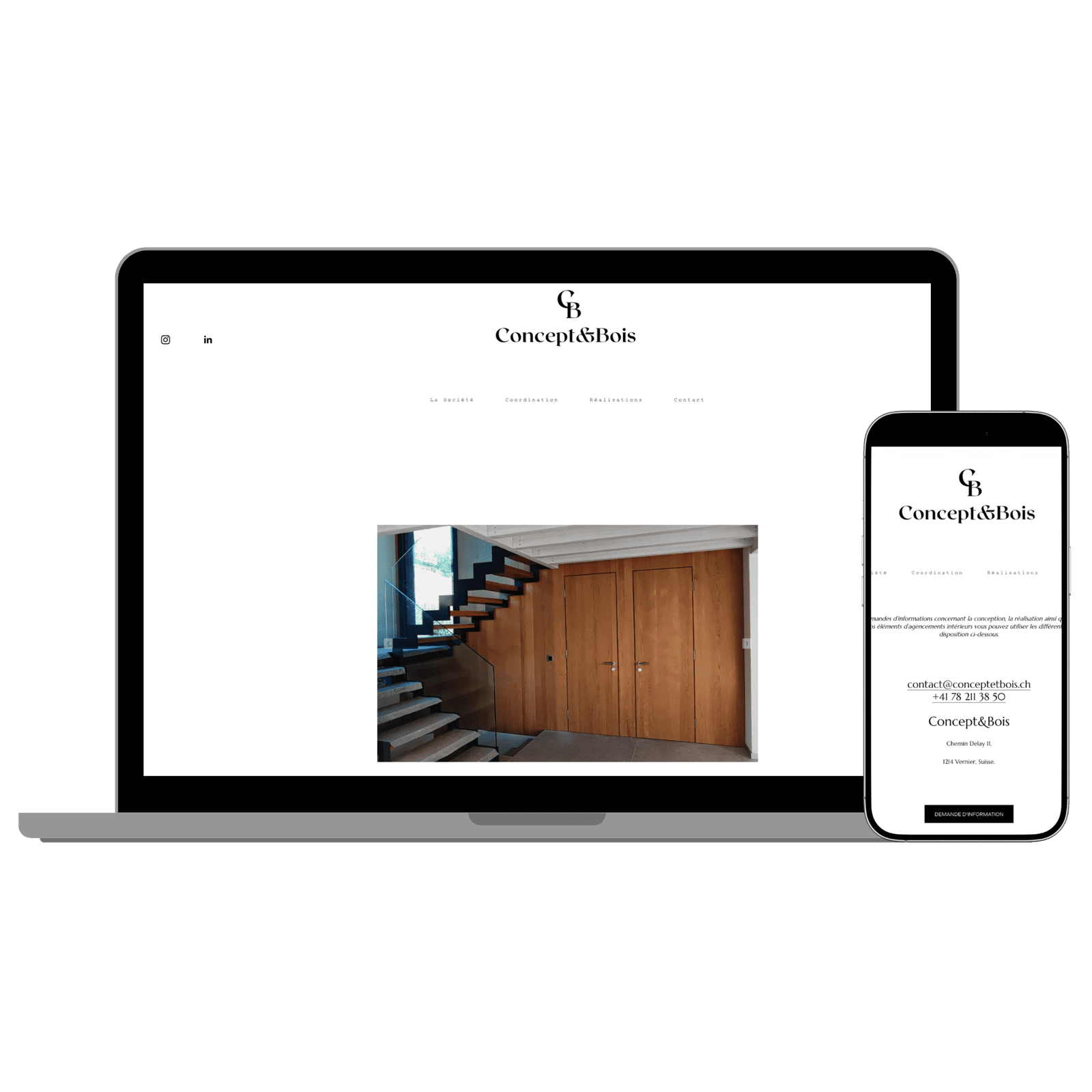 Ancien site web de Concept & Bois avant la refonte par Luanda Digital